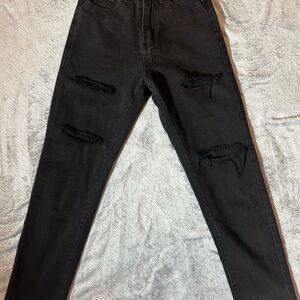 SHEIN Black Distressed Men Jeans